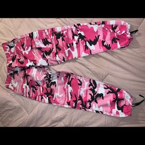 Pink Camo Cargo Jogger Utility Pants